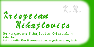 krisztian mihajlovits business card